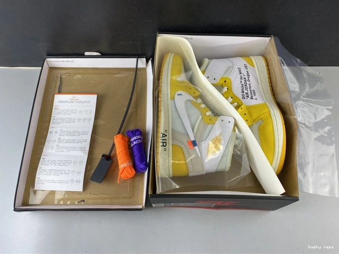 Rep Husky Dark Powder AQ0818-149 Air Off-White White Jordan x NRG 1 Yellow-Cone 0822